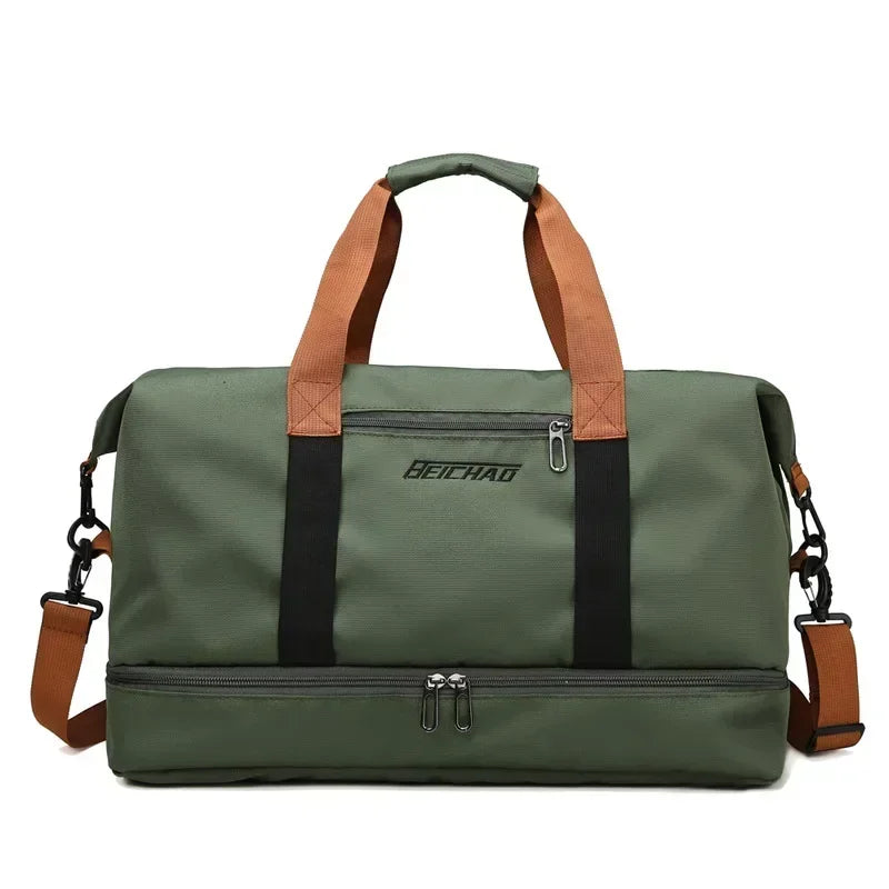 Women's Gym Duffel Bag with Shoe Compartment – Wet/Dry Separation Travel Bag, Shoulder & Crossbody Carry for Workout, Weekend Trips | Thomler