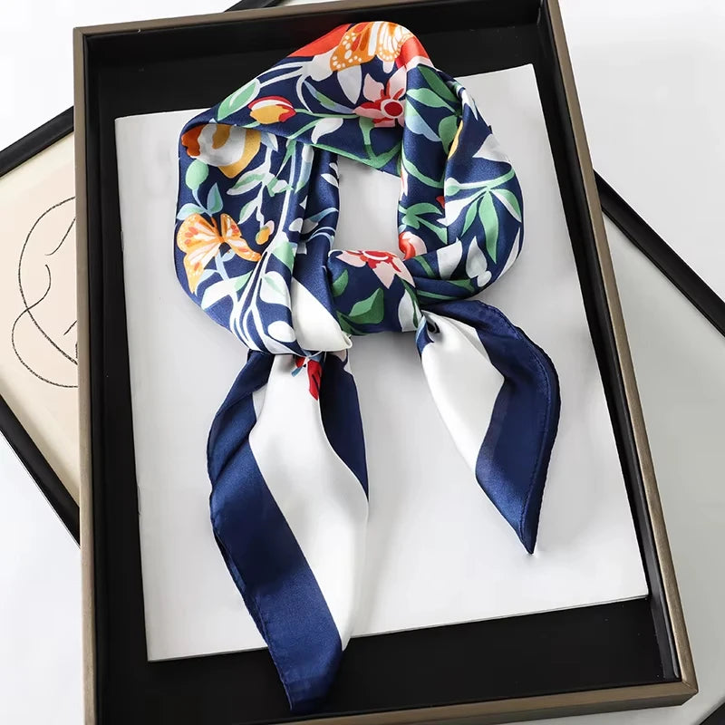 Silky Square Headwrap Scarf Versatile Neck Tie Headband Multi-Wear Hair Accessory for Women Fashion Bandana | Thomler