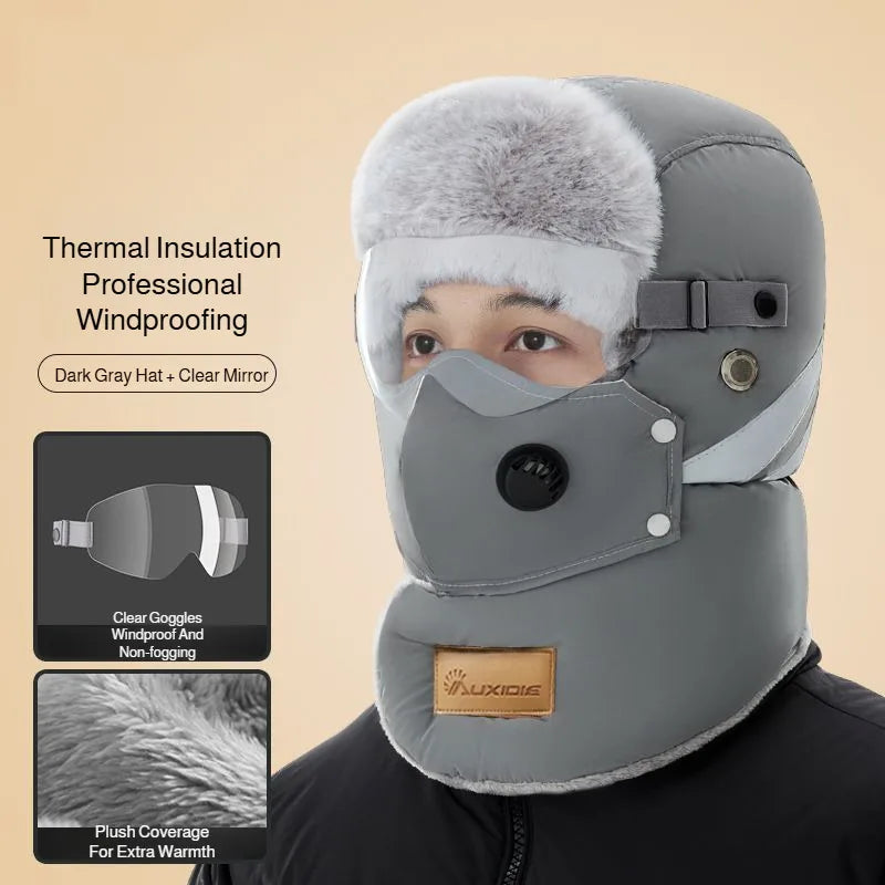 Full-Face Insulated Winter Balaclava with Detachable Shield & Windproof Design for Skiing & Cold Weather | Thomler