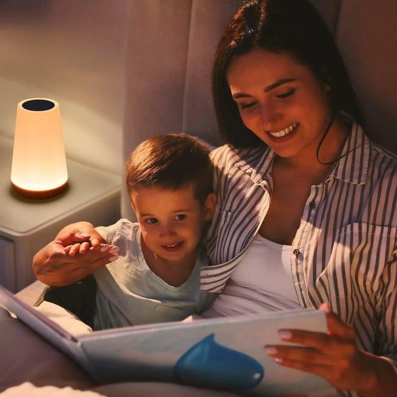 Touch-Control Color-Changing Table Lamp with Remote – 13 RGB Colors, 5 Brightness Levels, Cordless Rechargeable Ambient Nightstand Light | Thomler