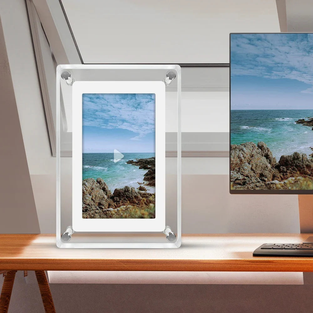 5-Inch IPS Digital Picture Frame with Rechargeable Battery | Tabletop Photo & Video Display for Desk & Home | HD Media Player with USB & | Thomler