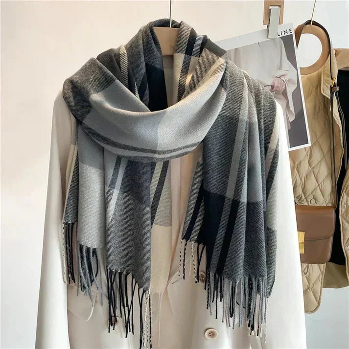 Plaid Square Scarf for Women – Soft Fabric Winter Wrap 35 x 35 Inches Neck Accessory for Cold Weather & Layering Outfits | Thomler