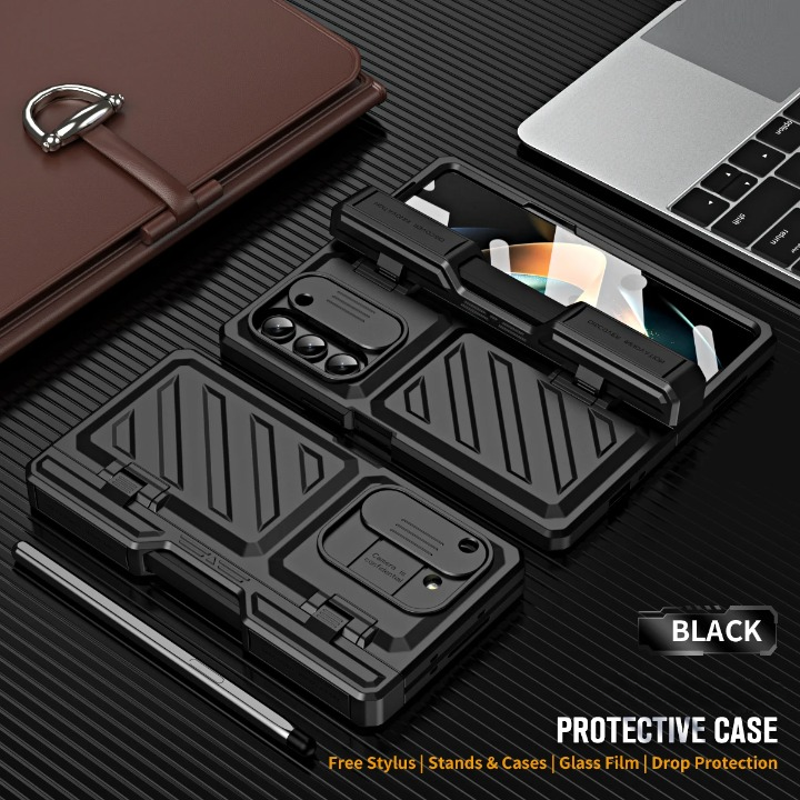 Foldable Phone Armor Case with Built-In Screen Guard & Kickstand for Samsung Galaxy Z Fold 4 / Z Fold 5 – Drop-Tested Protection | Thomler