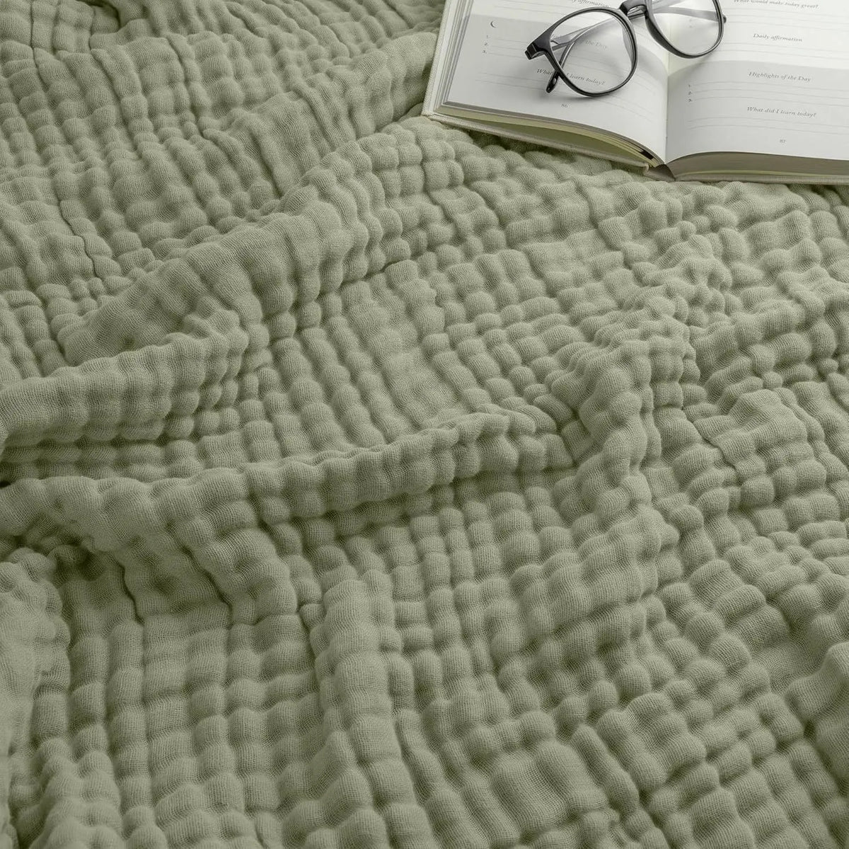 Pure Cotton Gauze Throw Blanket for Couch & Bed – Lightweight Breathable All-Season 100% Muslin Weave | Thomler