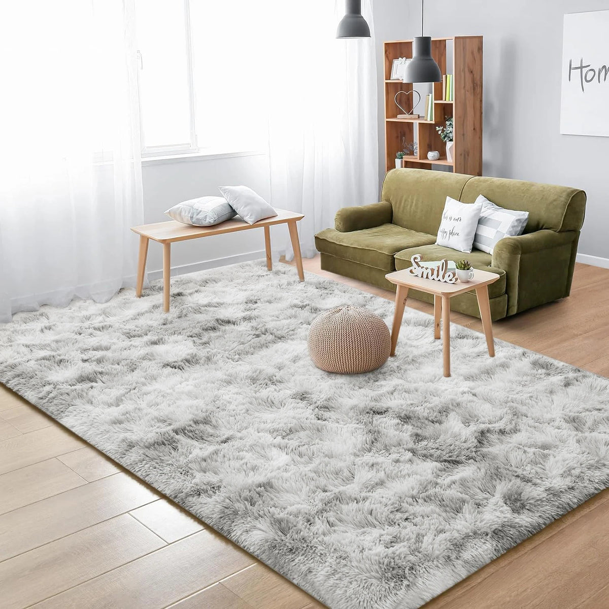Plush Shaggy Area Rug – Soft Anti-Slip Floor Mat for Bedroom, Living Room & Nursery, Machine Washable Non-Shed Accent Carpet | Thomler