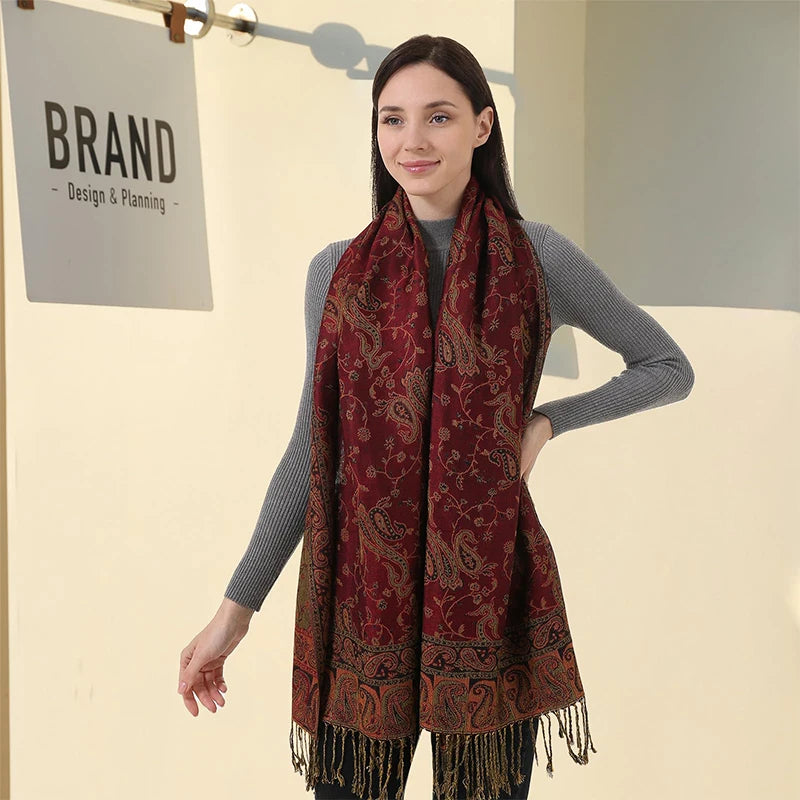 Soft Cotton-Blend Winter Wrap Scarf for Women – Lightweight Shawl for Fall & Cold Weather | Thomler