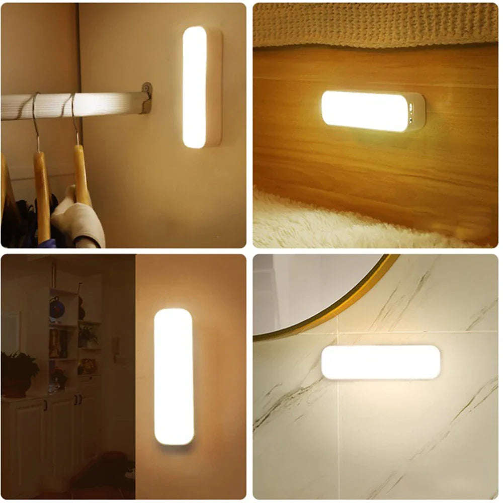 Rechargeable Motion-Activated Under-Cabinet Light Strip – Stick-On LED Puck for Pantry, Wardrobe, Hallway, Night Navigation – USB-Powered | Thomler