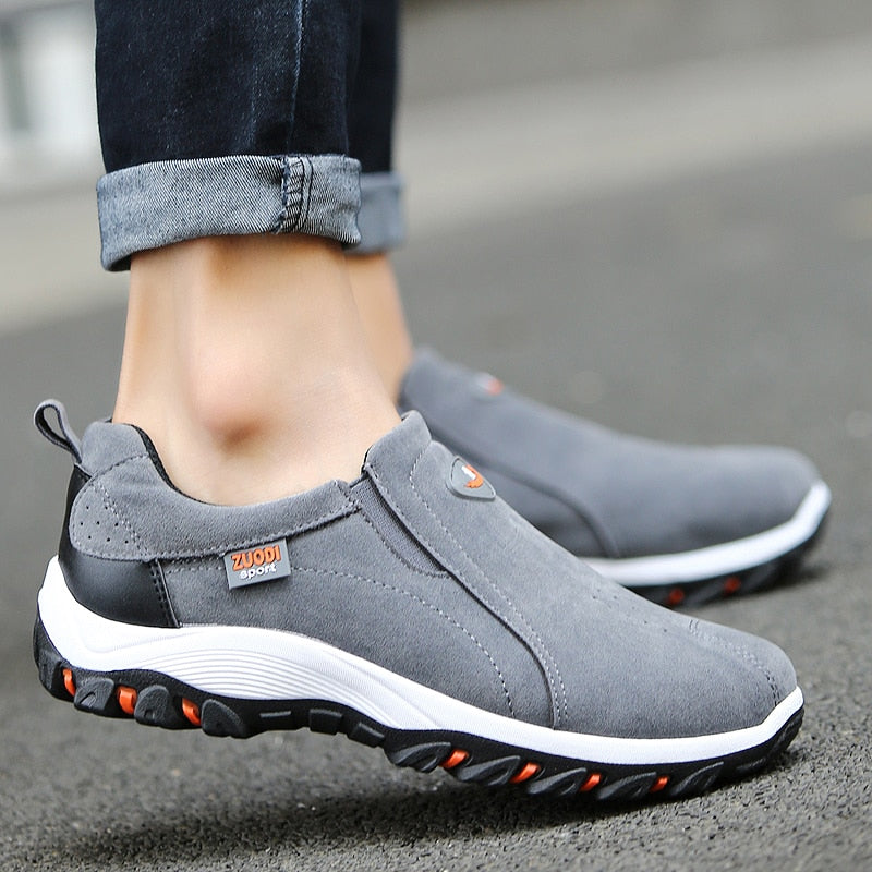 Men's Slip-On Hiking Shoes with High-Traction Sole - Rugged Outdoor Walking Sneakers for Trails & Travel | Thomler
