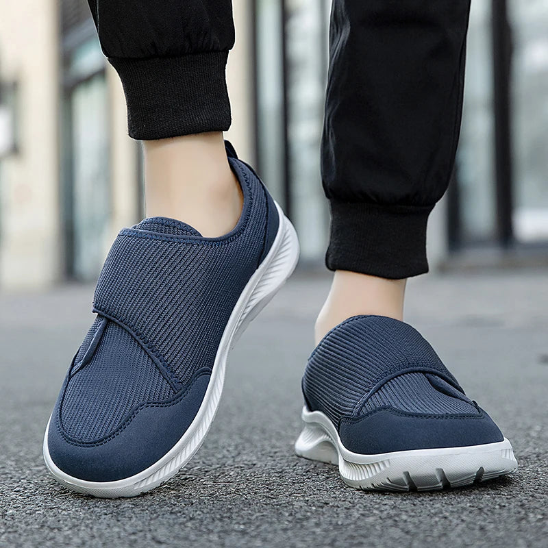 Men's Breathable Mesh Comfort Walking Shoes with Extra Wide Toe Box & Adjustable Hook-and-Loop Closures for Bunions, Swelling & Diabetes | Thomler