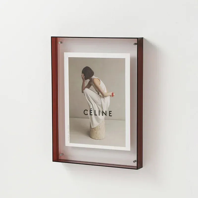 Clear Acrylic Photo Frame with Stand | Double-Sided Desktop Display for Pictures & Postcards | Freestanding Picture Holder | Thomler