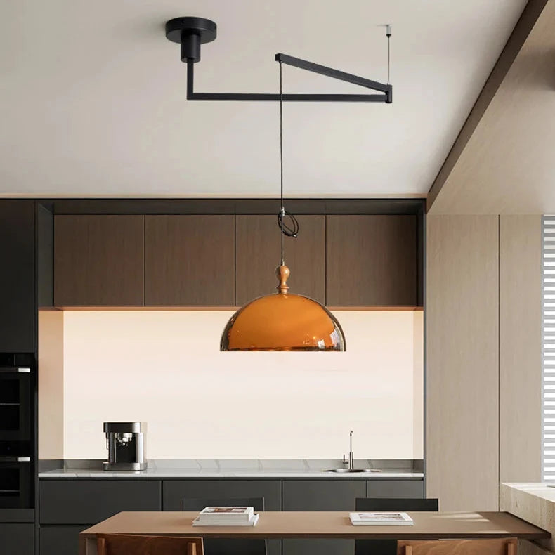 Adjustable Dome Shade Overhead Light with Articulating Arm – Energy-Efficient LED Ceiling Lamp for Kitchen Island, Dining Room, Bedroom | Thomler