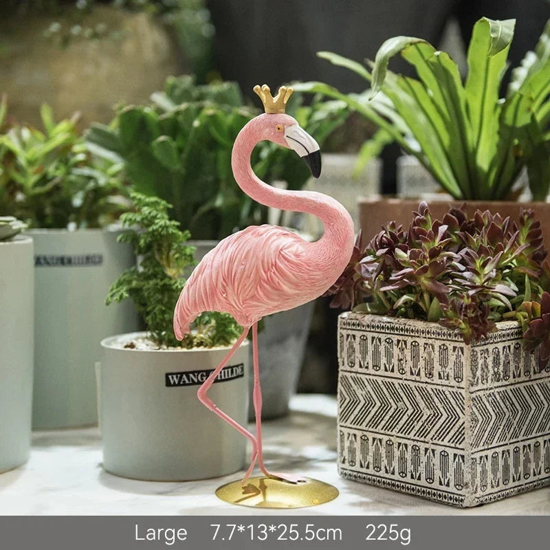 Resin Flamingo Figurine Modern Home Decor Sculpture for Shelf Display Living Room Accent Piece Office Desktop Tropical Bird Statue | Thomler