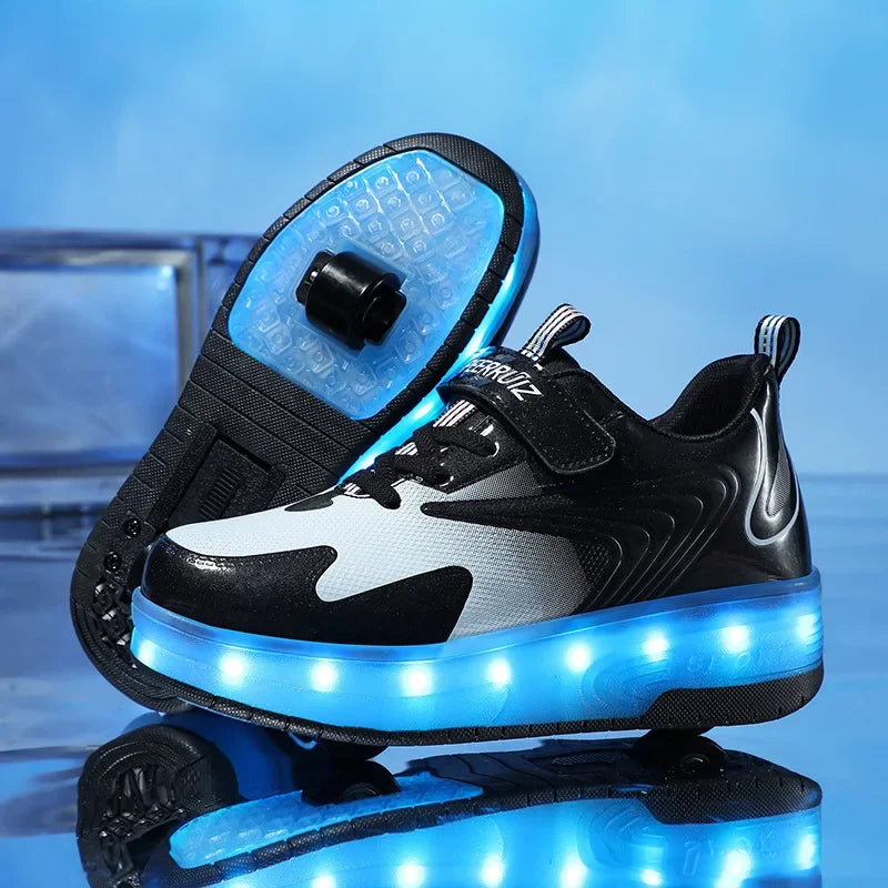 Light-Up Roller Sneakers for Kids – Illuminated Wheels with LED Lights for Boys & Girls – Skate Shoes with Retractable Wheels | Thomler