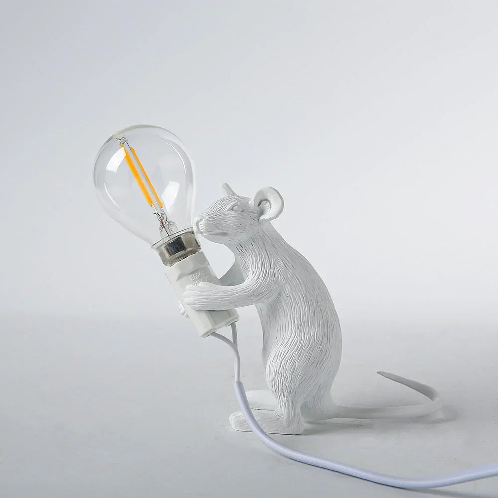Whimsical Mouse Table Lamp with LED Light – Charming Resin Animal Décor for Bedroom, Living Room & Kids Room | Thomler