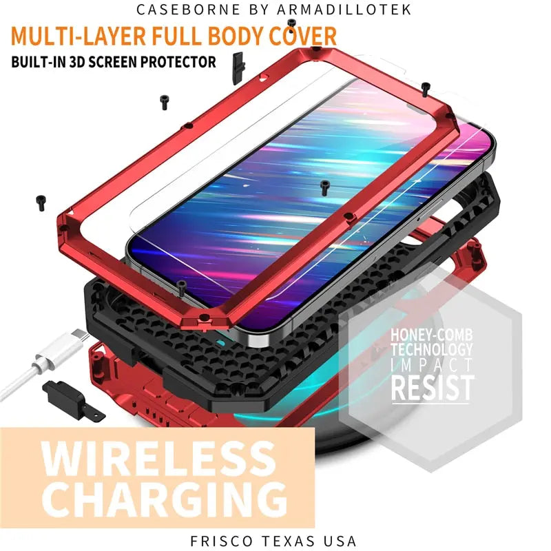 Military-Grade iPhone 14/13 Case with Built-In Screen Shield – Full-Body Defense for Drop, Scratch & Impact | Thomler
