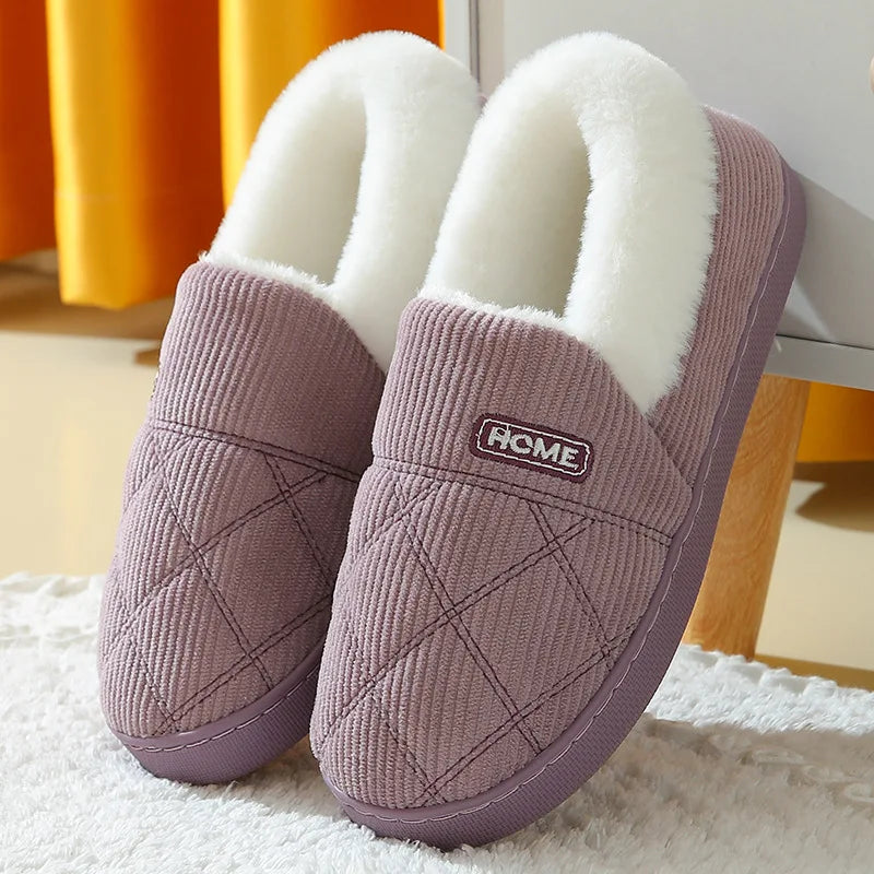 Plush Faux Fur House Slippers – Cozy Indoor Slide-On for Women & Men, Cushioned Footbed, Non-Slip Rubber Sole for Winter Loungewear | Thomler