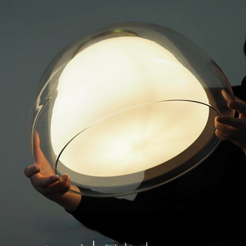 Translucent Globe Hanging Light Fixture Glass Dome Ceiling Lamp for Kitchen Island Dining Room Bedroom Modern | Thomler