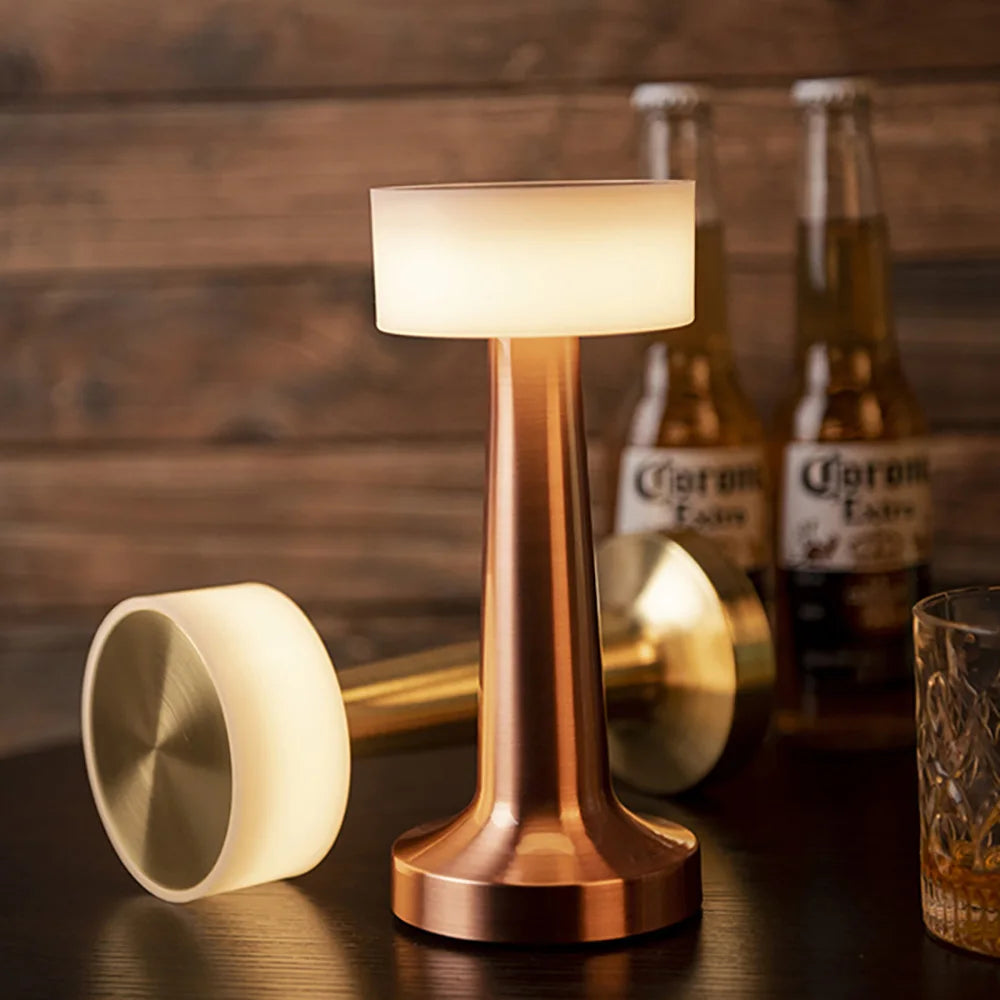 Table Lamp Iron Acrylic 9 in Portable Bedroom Nightstand Adjustable Touch Control LED Lighting | Thomler
