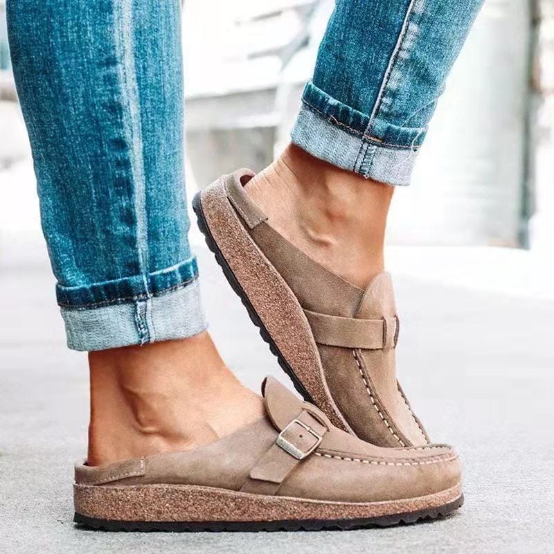 Women's Orthopedic Slide Sandals Suede Look Adjustable Buckle Slip-On Slides for Everyday Comfort Casual Summer Walking Footbed Support | Thomler