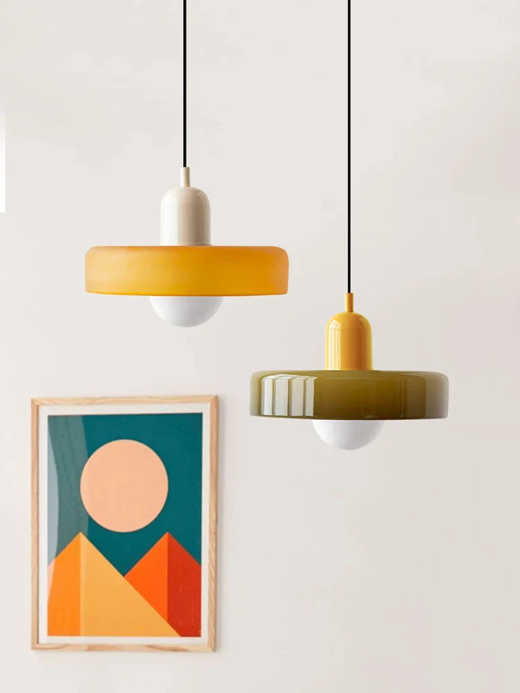 Two-Tone Glass Drop Ceiling Light Fixture for Kitchen Island Dining Room Modern Hanging Lamp | Thomler
