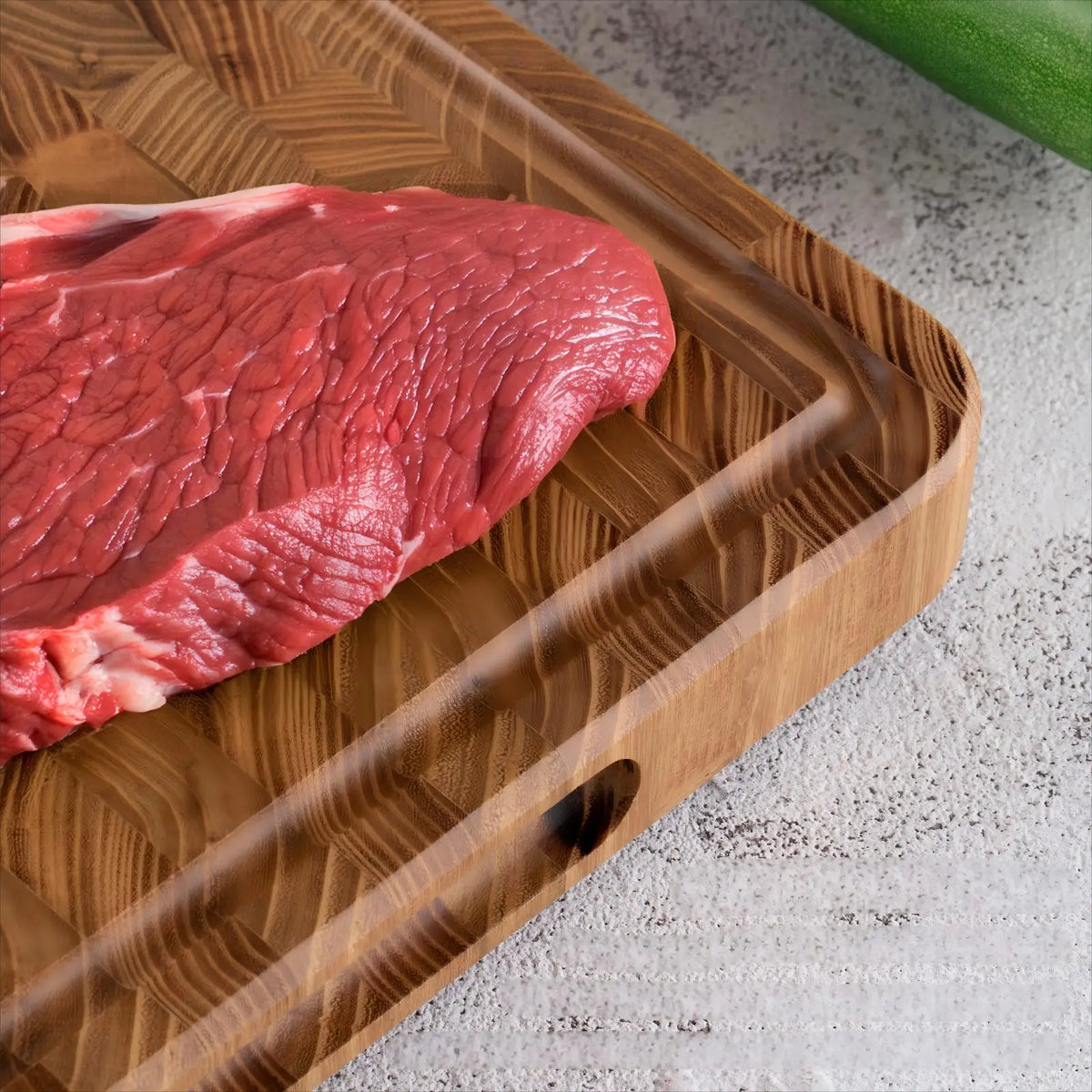 Rectangular Teak Cutting Board with Juice Groove and Easy-Grip Handles – Pre-Oiled Hardwood Kitchen Block | Thomler