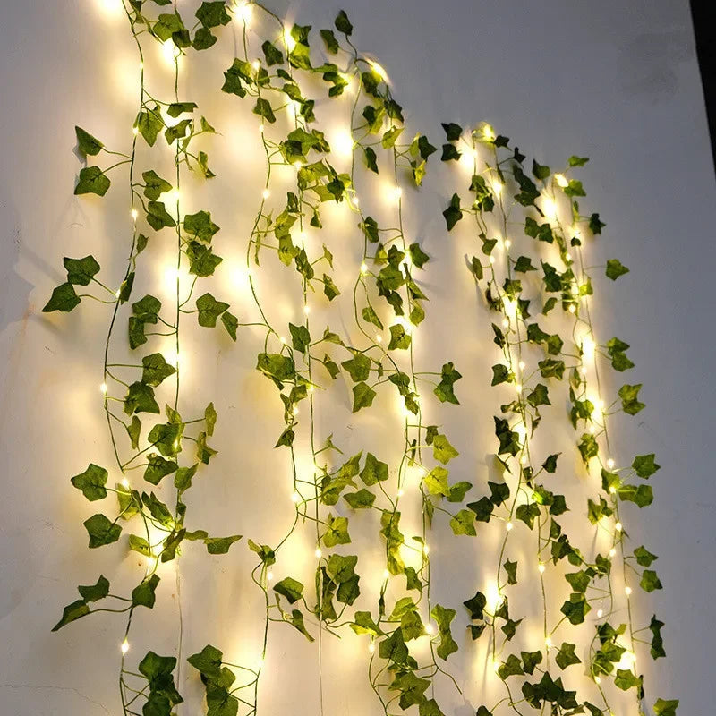 Battery-Operated Leaf Vine LED Garland – Decorative Indoor & Outdoor Foliage Lights for Holidays & Weddings | Thomler