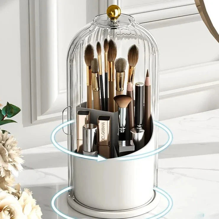 Rotating Cosmetic Organizer Acrylic 11 in Vanity Storage 360° Spin Makeup Holder | Thomler