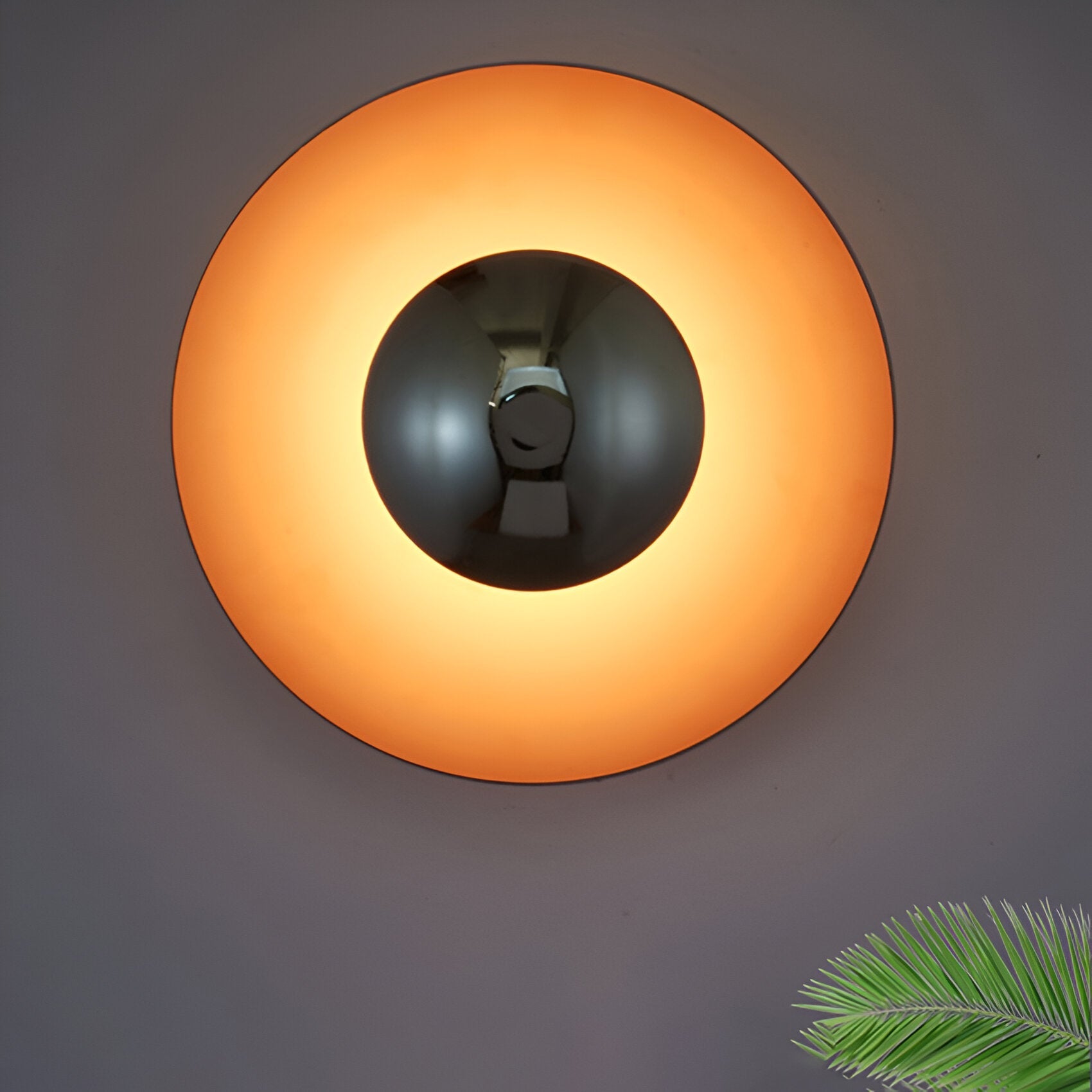 Wall Lamp Iron 15.7 In LED Round Modern Bedroom Living Room Accent Lighting Nordic Minimalist Decorative Fixture | Thomler