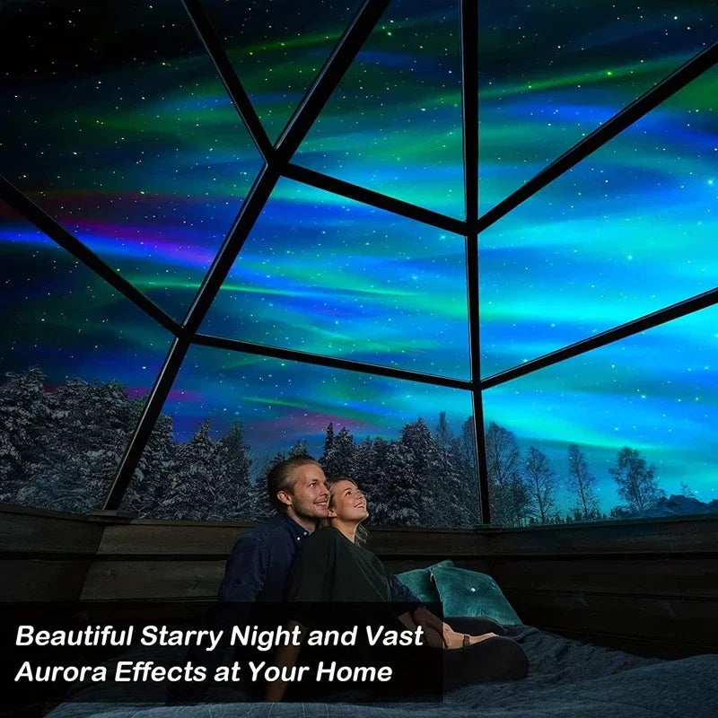 Aurora Light Projector with Music Sync & Remote Control - RGB Mood Lighting Galaxy Starfield Display - Rechargeable Cordless Portable | Thomler