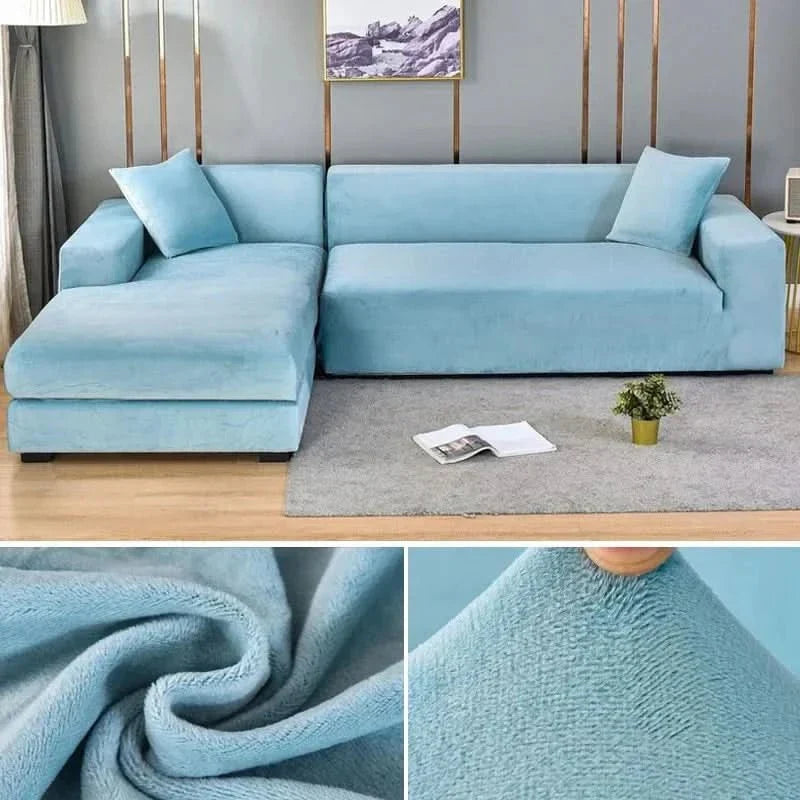 Stretch Velvet Couch Cover – Luxurious Furniture Protector for Living Room | Thomler
