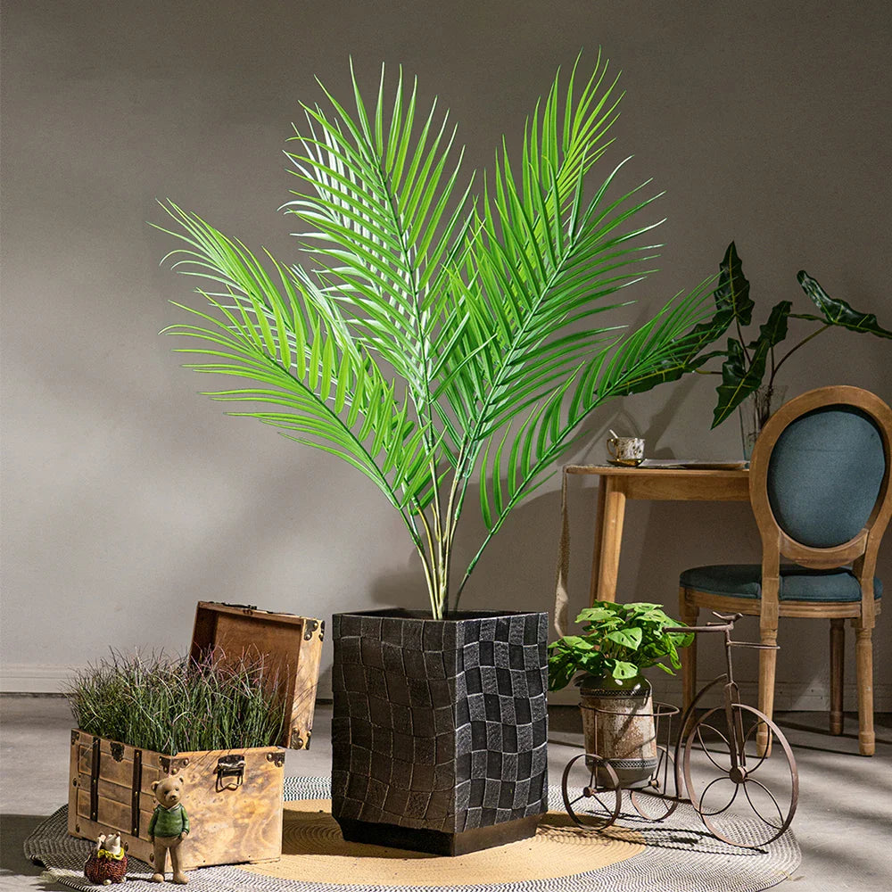 Artificial Palm Tree Plastic 88.0 cm Tropical Indoor Outdoor Decorative Floor Plant Patio Office Greenery | Thomler