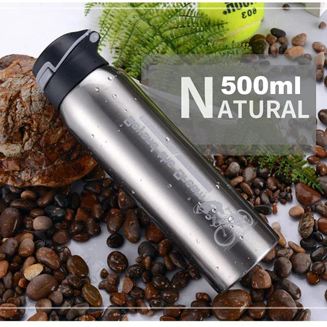 Insulated Stainless Steel Water Bottle with Sport Cap & Carry Loop – 17 oz Double Wall Bike Bottle for Cycling, Commuting & Outdoor Sports | Thomler