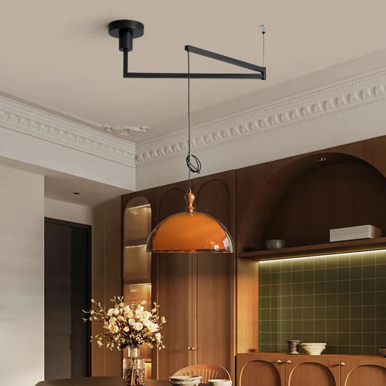 Adjustable Dome Shade Overhead Light with Articulating Arm – Energy-Efficient LED Ceiling Lamp for Kitchen Island, Dining Room, Bedroom | Thomler