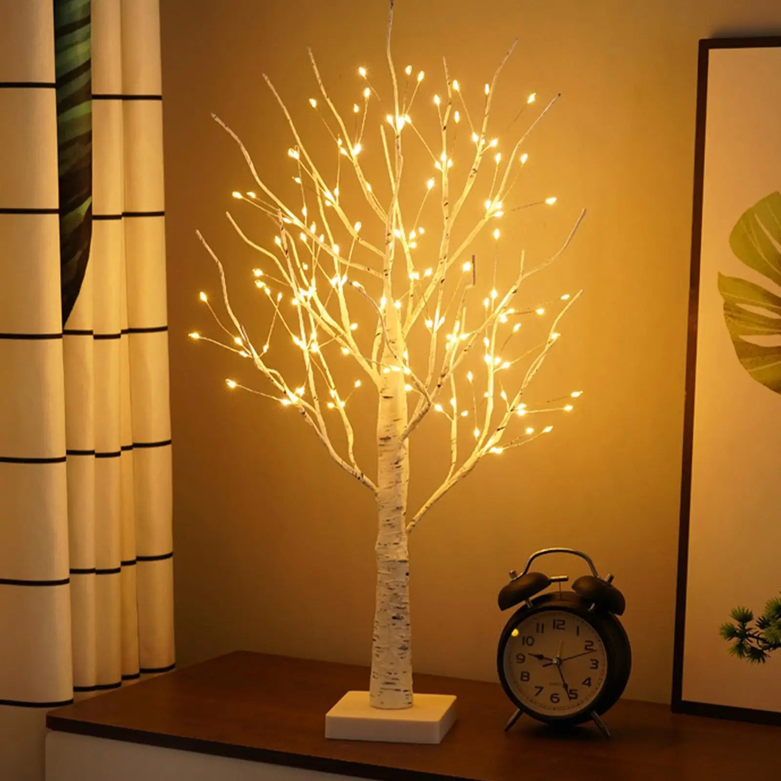 Table Lamp PVC Birch Tree 23 in USB Rechargeable LED Bedroom Living Room Decor Ambient Night Light | Thomler