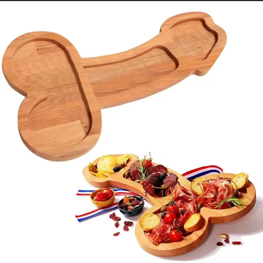 Wooden Charcuterie Board with Compartments for Cheese Snacks Appetizers Entertaining Party Platter Dark Wood Serving Tray for Game Night | Thomler