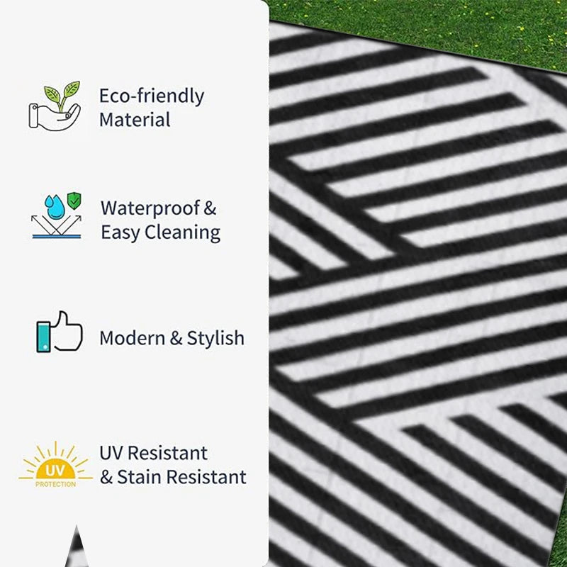 Reversible Polypropylene Outdoor Rug – Waterproof Woven Patio Mat for Deck, Garden & Picnic Use | Thomler
