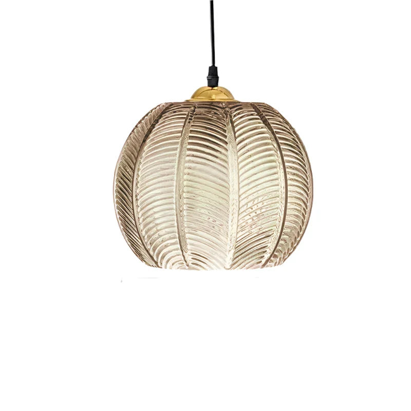 Pendant Light Glass Leaf Pattern E27 Green Dining Room Kitchen Island Hanging Ceiling Fixture Nordic Style | Thomler