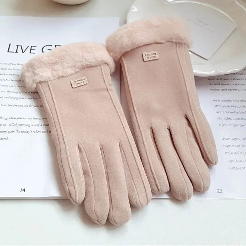 Touchscreen Winter Gloves for Women – Soft Suede Feel, Opera Length, Warm Cotton Lining | Thomler