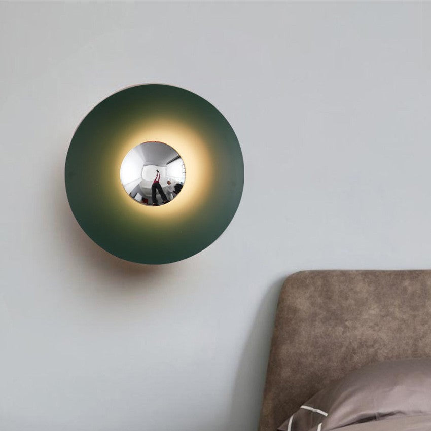 Wall Lamp Iron 15.7 In LED Round Modern Bedroom Living Room Accent Lighting Nordic Minimalist Decorative Fixture | Thomler