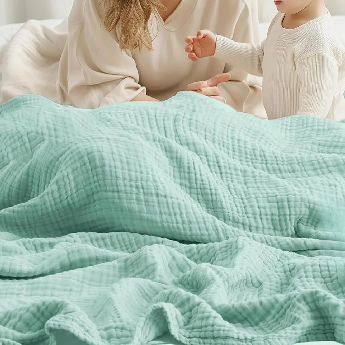 Pure Cotton Gauze Throw Blanket for Couch & Bed – Lightweight Breathable All-Season 100% Muslin Weave | Thomler
