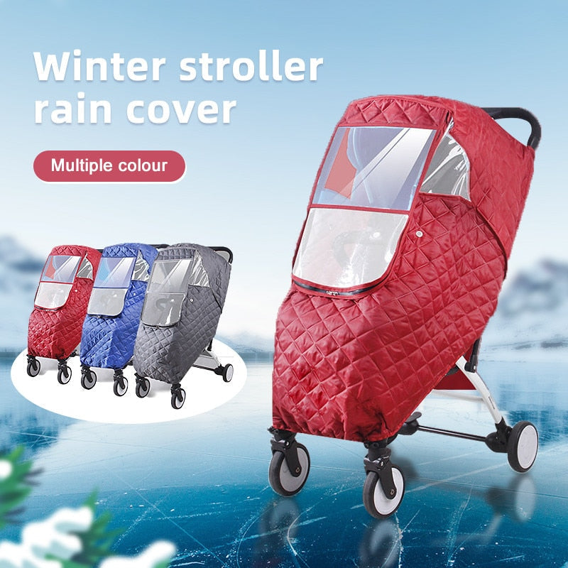 Weather Shield Stroller Cover for Rain & Wind – Clear View Window, Universal Fit Carriage Protector | Thomler