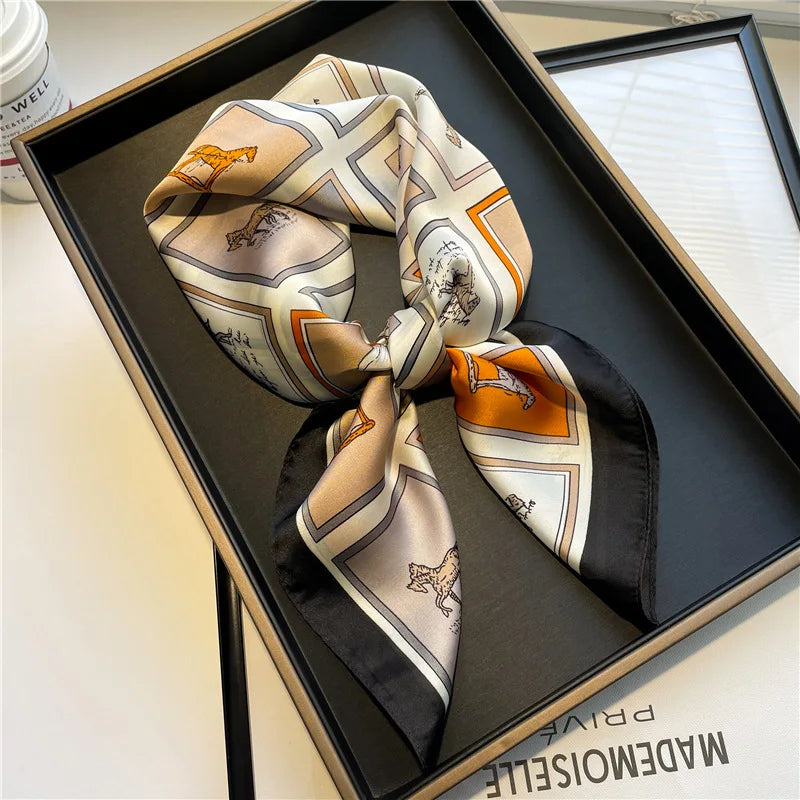 Silky Polyester Square Scarf for Women Multipurpose Head Wrap Neck Tie Hair Accessory 27.5×27.5 in | Thomler