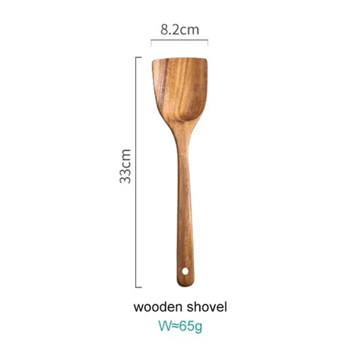 Cooking Utensil Set Acacia Wood 8-Piece Kitchen 12 in Premium Culinary Tools | Thomler