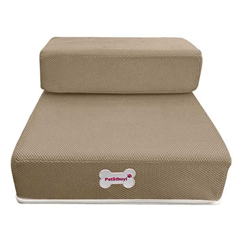 Foam Pet Steps with Anti-Slip Surface – Cushioned 2-Tier Ramp for Small Dogs & Cats | Thomler