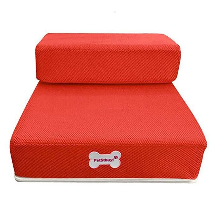 Foam Pet Steps with Anti-Slip Surface – Cushioned 2-Tier Ramp for Small Dogs & Cats | Thomler