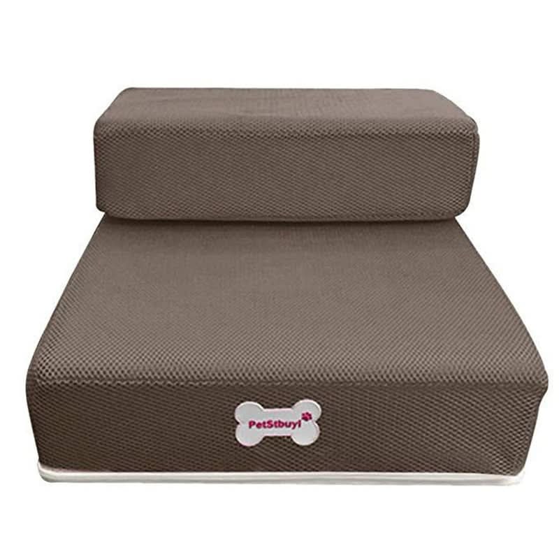 Foam Pet Steps with Anti-Slip Surface – Cushioned 2-Tier Ramp for Small Dogs & Cats | Thomler