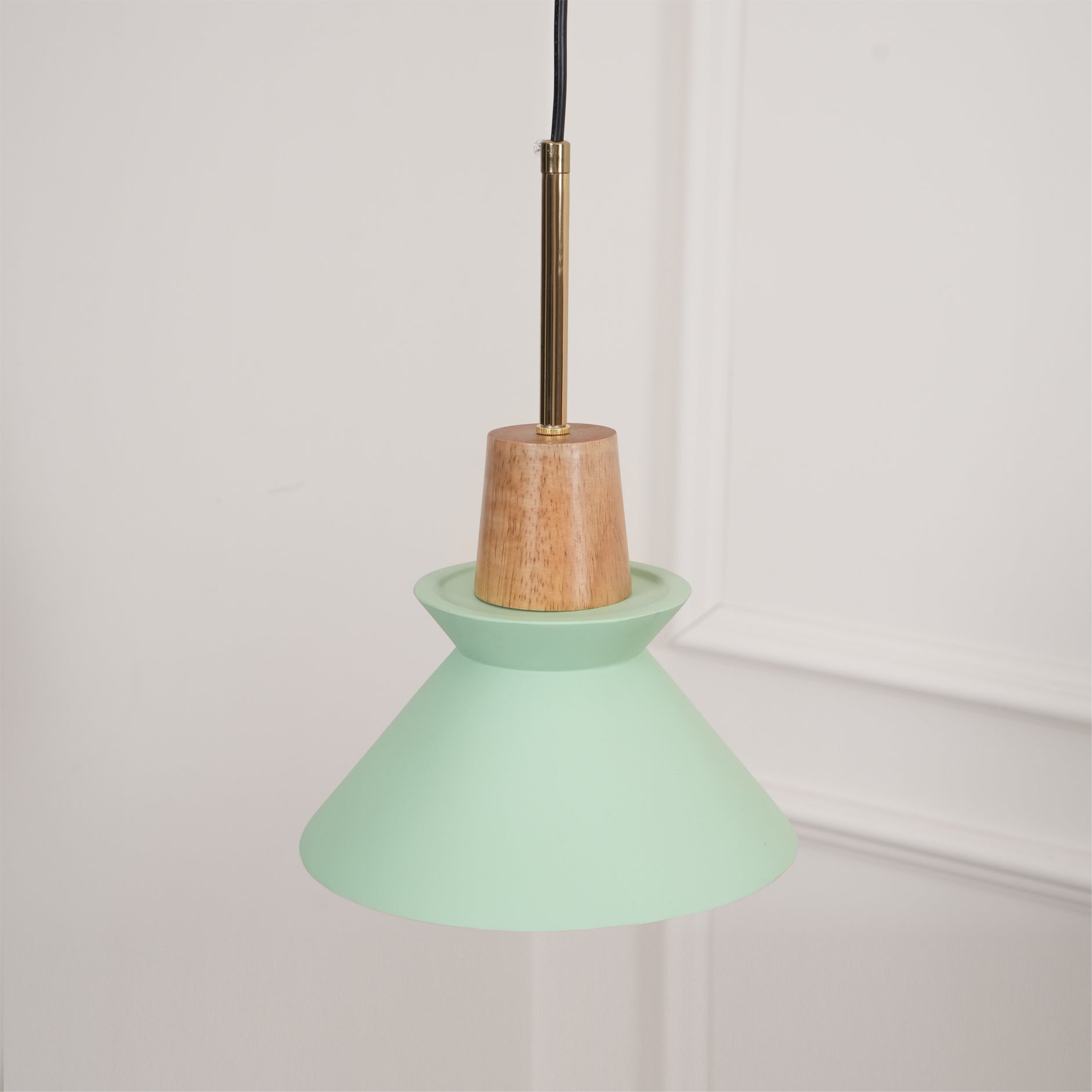 Pendant Light Resin Wood 8.7 in Dining Room Kitchen Island Hanging Ceiling Lamp Scandinavian Style | Thomler