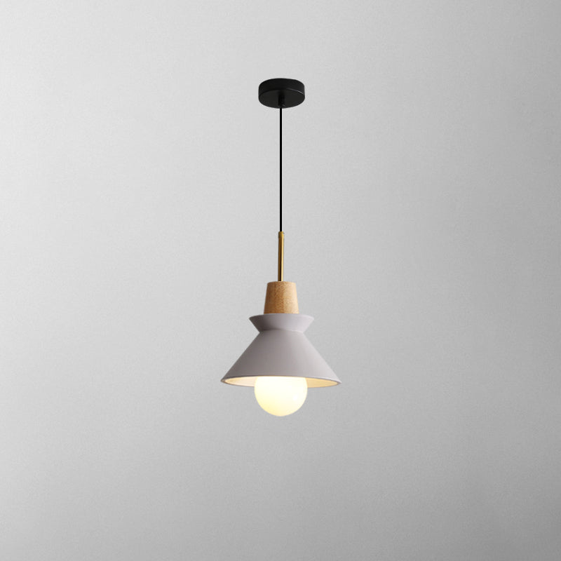 Pendant Light Resin Wood 8.7 in Dining Room Kitchen Island Hanging Ceiling Lamp Scandinavian Style | Thomler