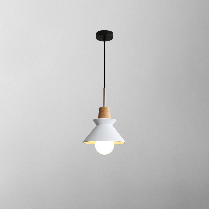 Pendant Light Resin Wood 8.7 in Dining Room Kitchen Island Hanging Ceiling Lamp Scandinavian Style | Thomler