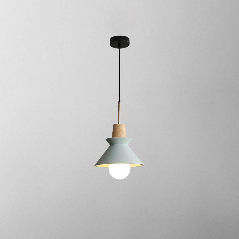 Pendant Light Resin Wood 8.7 in Dining Room Kitchen Island Hanging Ceiling Lamp Scandinavian Style | Thomler